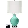 Off-White Drum Table Lamp - 2 Outlets and USB in Larchmere