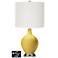 Off-White Drum Table Lamp - 2 Outlets and USB in Nugget