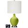 Off-White Drum Table Lamp - 2 Outlets and USB in Parakeet