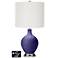 Off-White Drum Table Lamp - 2 Outlets and USB in Valiant Violet