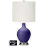 Off-White Drum Table Lamp - 2 Outlets and USB in Valiant Violet