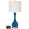 Off-White Drum Vase Lamp - 2 Outlets and 2 USBs in Bosporus