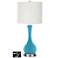 Off-White Drum Vase Lamp - 2 Outlets and 2 USBs in Jamaica Bay
