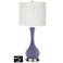 Off-White Drum Vase Lamp - 2 Outlets and 2 USBs in Purple Haze