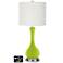 Off-White Drum Vase Lamp - 2 Outlets and USB in Tender Shoots