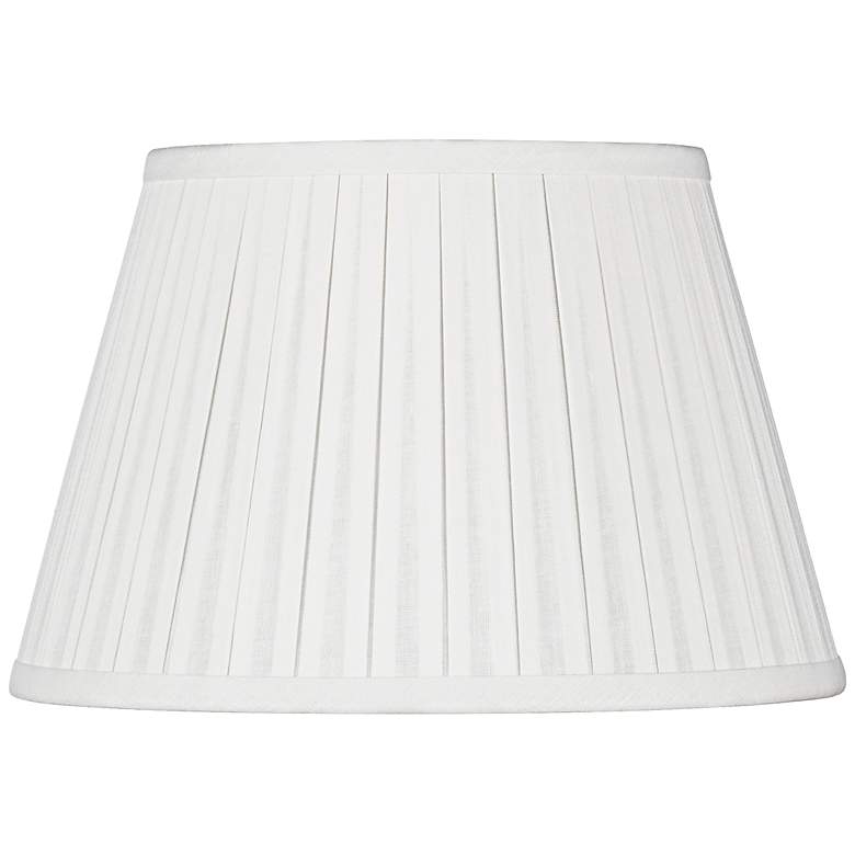 Image 1 Off-White Empire Box Pleated Linen Lamp Shade 8x12x8 (Spider)