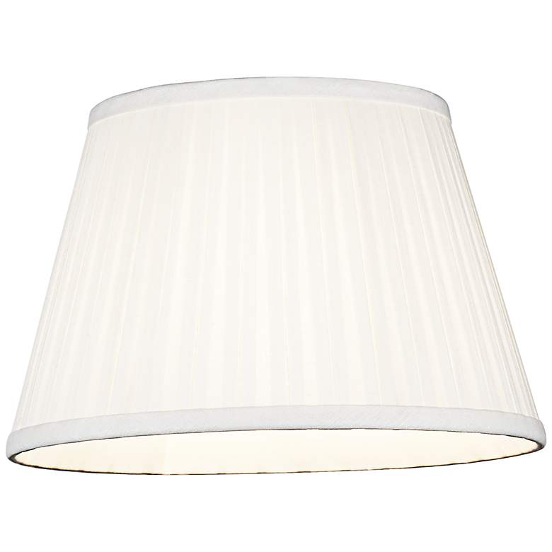 Image 2 Off-White Empire Box Pleated Linen Lamp Shade 8x12x8 (Spider) more views