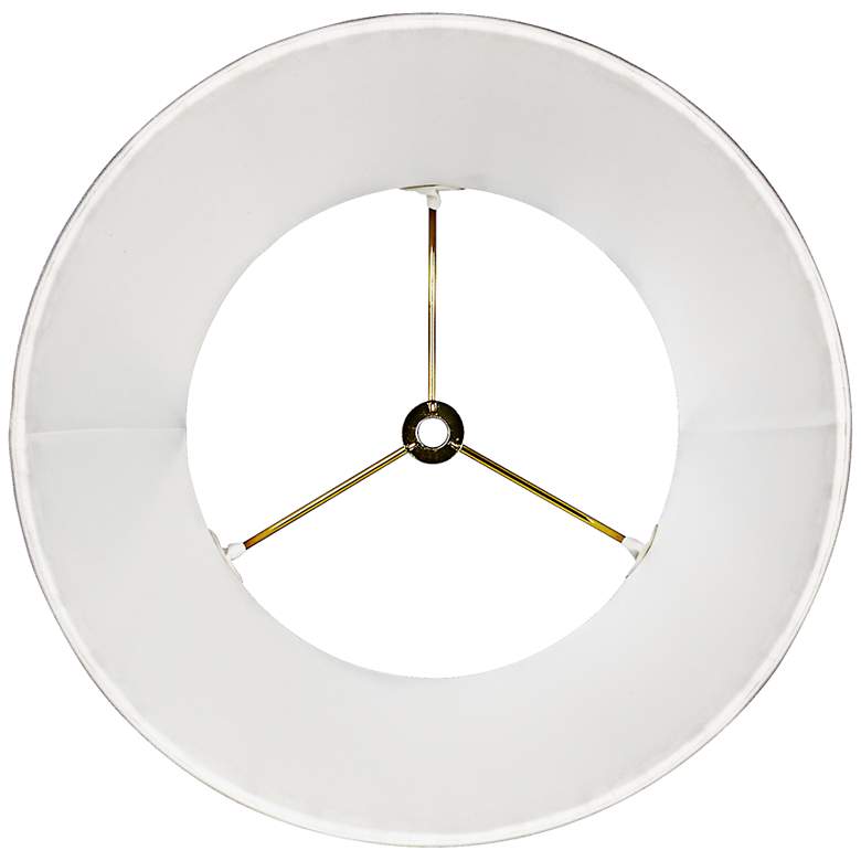 Image 3 Off-White Empire Box Pleated Linen Lamp Shade 8x12x8 (Spider) more views