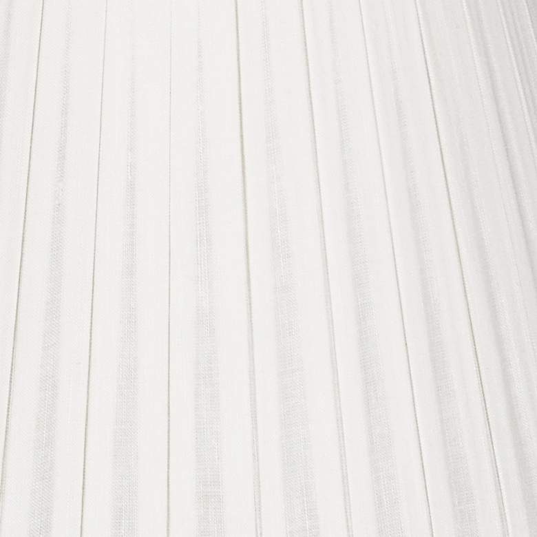 Image 4 Off-White Empire Box Pleated Linen Lamp Shade 8x12x8 (Spider) more views