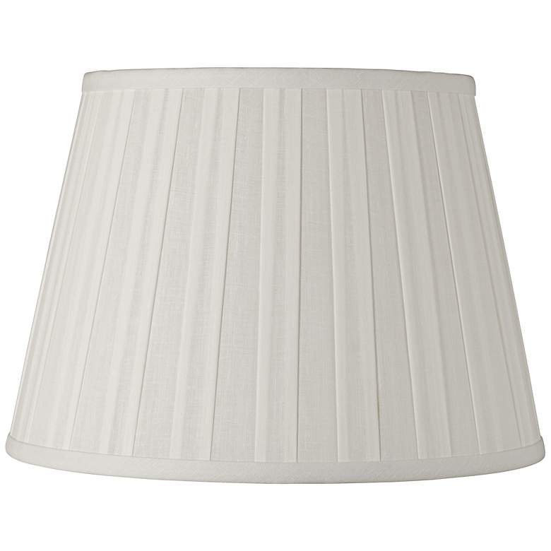 Image 1 Off-White Euro Box Pleat Linen Shade 10x14x10 (Spider)