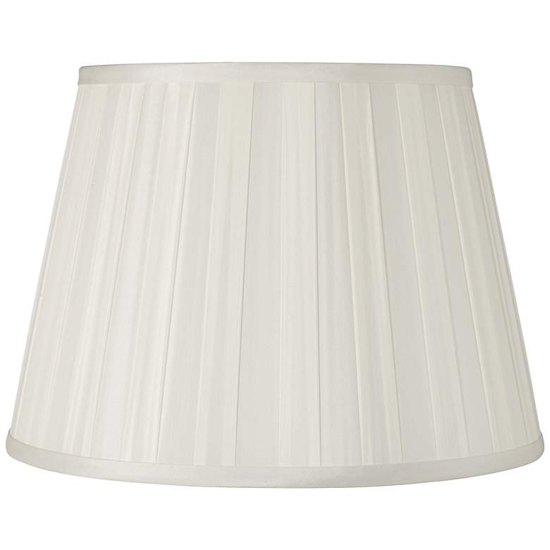 Image 1 Off-White Euro Box Silk Fabric Pleated Lamp Shade 10x16x10 (Spider)