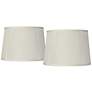 Off-White Fabric Set of 2 Drum Lamp Shades 12x14x10 (Spider)