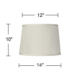 Image5 of Off-White Fabric Set of 2 Drum Lamp Shades 12x14x10 (Spider) more views