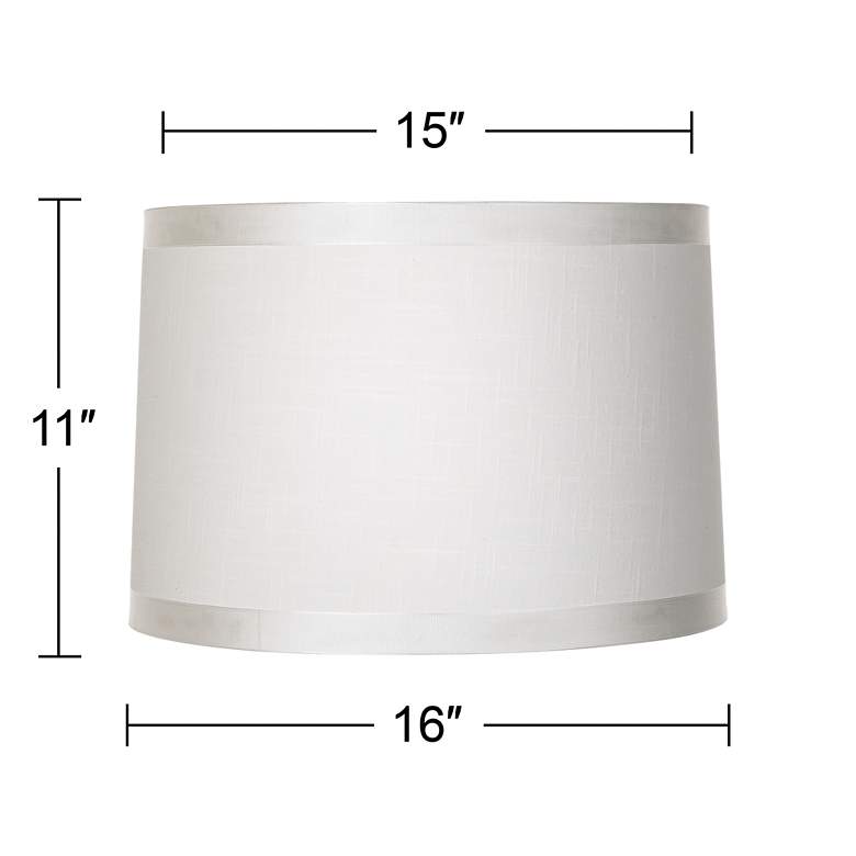 Image 6 Off White Fabric Set of 2 Drum Shades 15x16x11 (Spider) more views