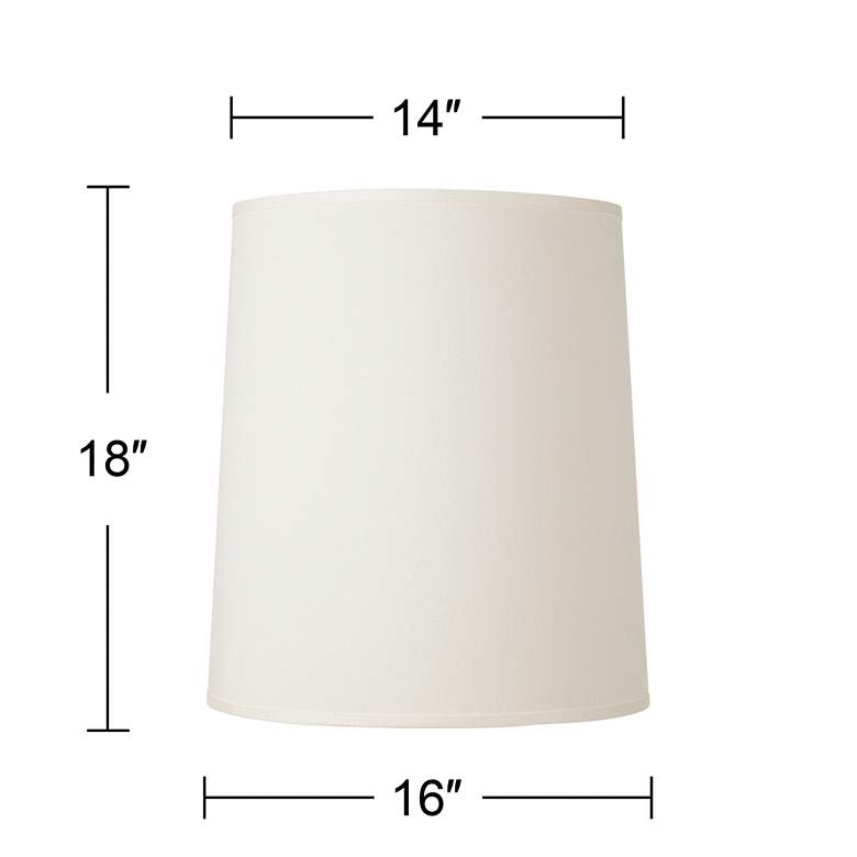 Image 5 Off-White Fabric Set of 2 Tall Drum Shades 14x16x18 (Spider) more views