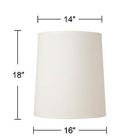 Image3 of Off-White Fabric Springcrest Collection Tall Drum Shade 14x16x18 (Spider) more views