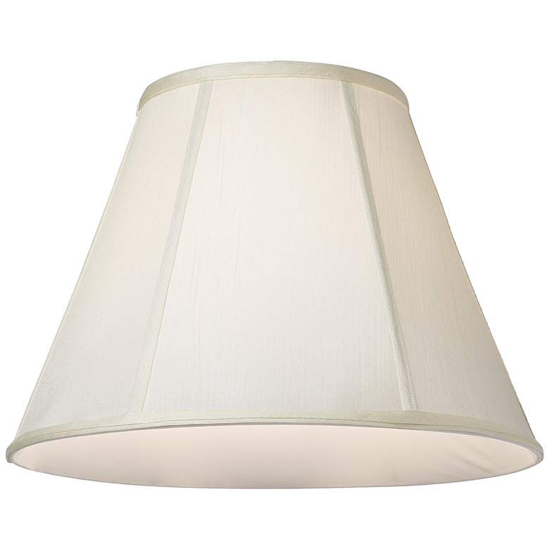 Image 2 Off-White Faux Silk Hardback Empire Shade 7x14x11 (Spider) more views