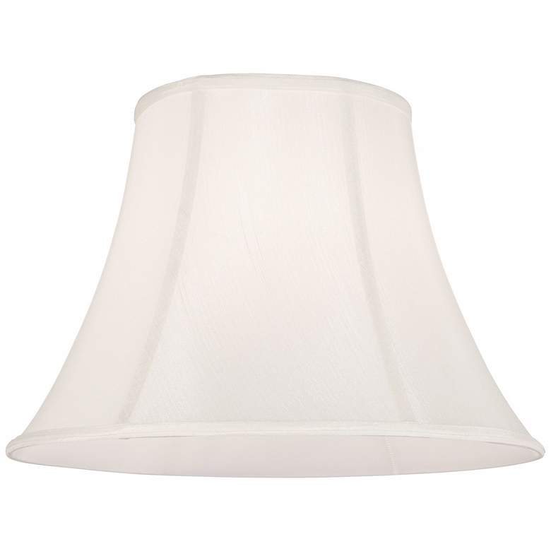 Image 2 Off-White Faux Silk Softback Bell Lamp Shade 6x12x9 (Spider) more views
