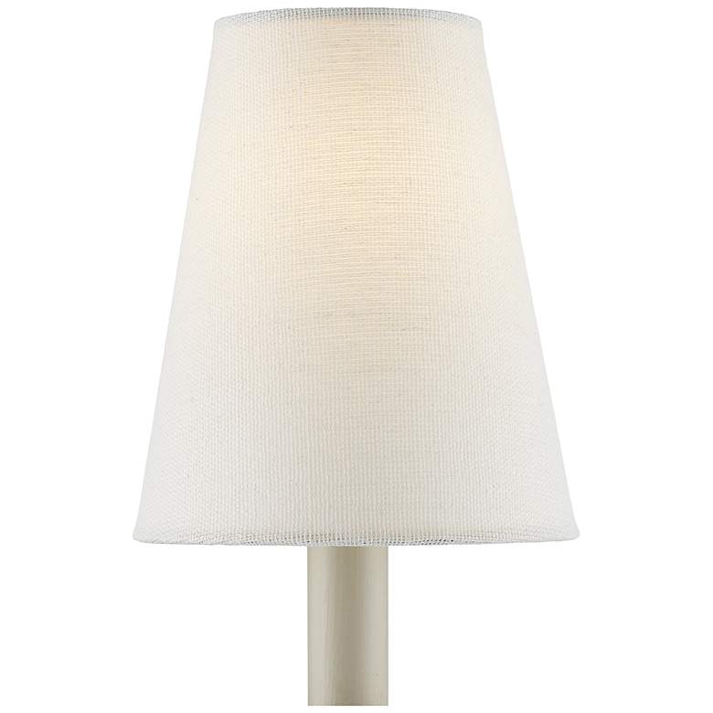 Image 1 Off-White Fine Grass Cloth Tapered Chandelier Shade