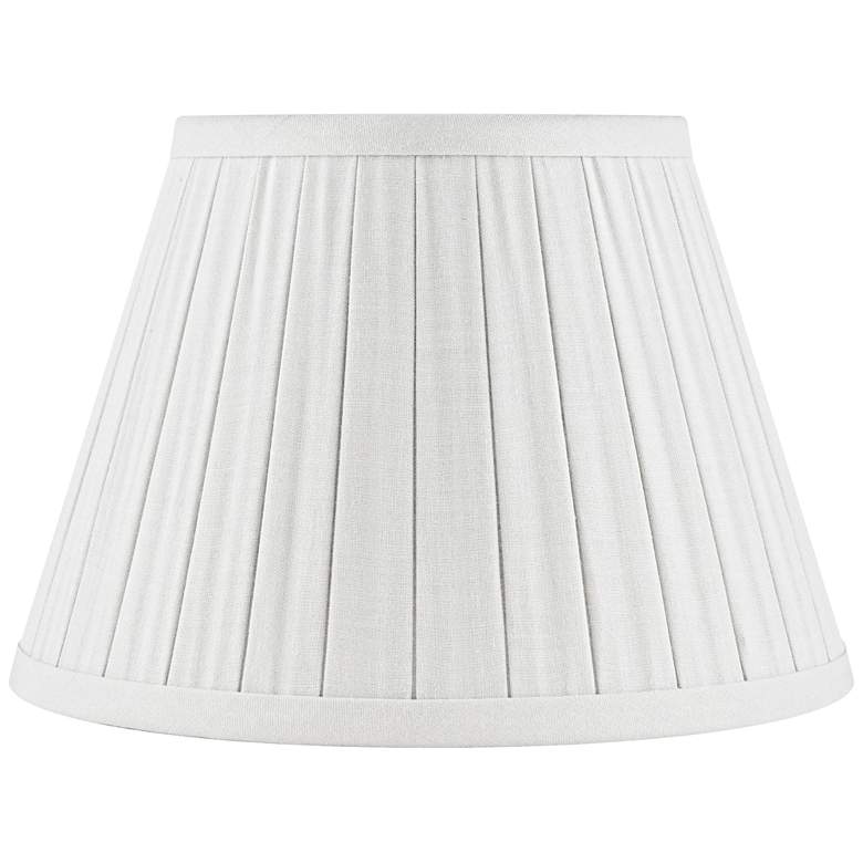 Image 1 Off-White Linen Box Pleat Empire Shade 12x18x12 (Spider)