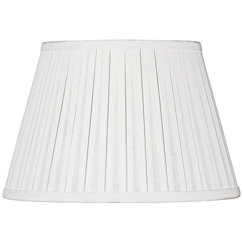 Image 1 Off-White Linen Box Pleat Empire Shade 5x8x6 (Spider)