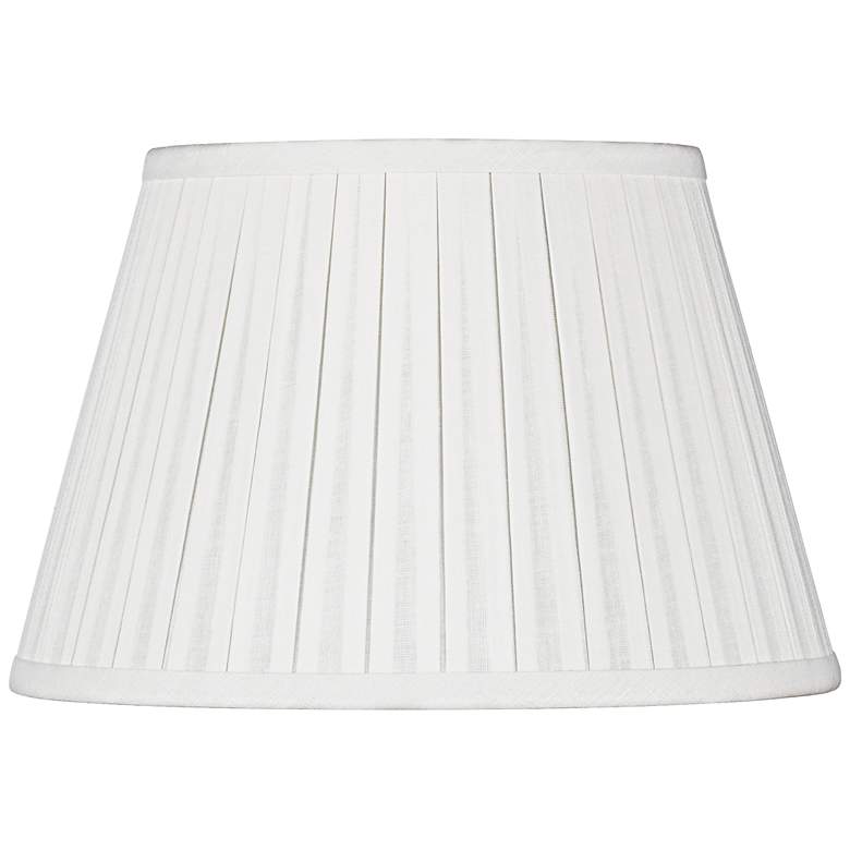 Image 1 Off-White Linen Box Pleat Empire Shade 6x10x7 (Spider)