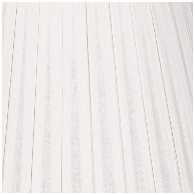 Image 4 Off-White Linen Box Pleat Empire Shade 6x10x7 (Spider) more views