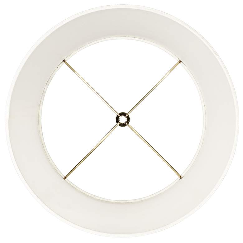 Image 3 Off-White Linen Hardback Drum Shade 14x17x11 (Spider) more views