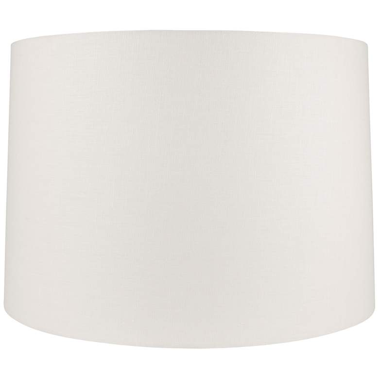 Image 1 Off-White Linen Round Drum Lamp Shade 11x12x10.5 (Spider)