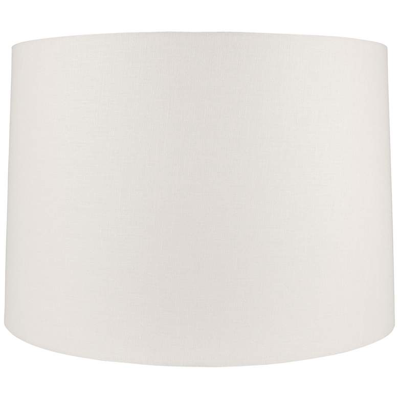 Off-White Linen Round Drum Shade 15x16x11 (Spider) - #8M206 | Lamps Plus
