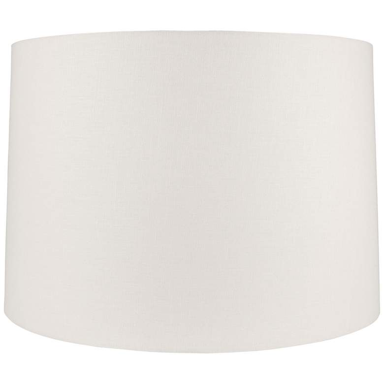 Image 1 Off-White Linen Round Drum Shade 15x16x11 (Spider)