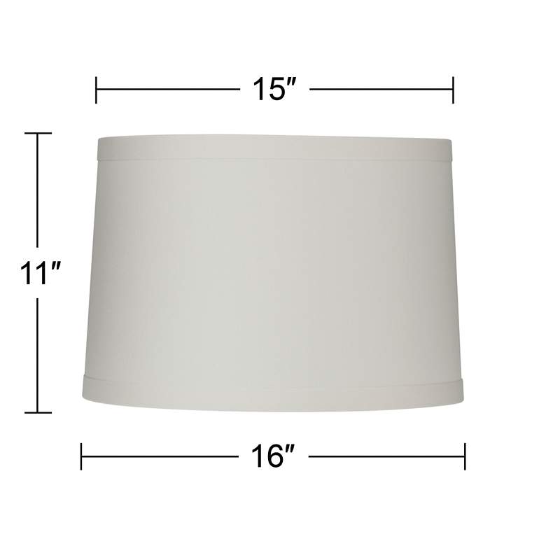 Image 5 Off-White Linen Set of 2 Drum Lamp Shades 15x16x11 (Spider) more views