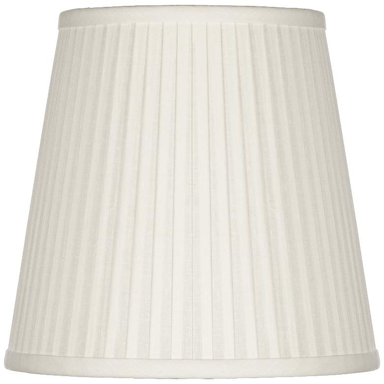 Image 3 Off-White Oval Softback Linen Pleated Shade 10/7x14/10x10 (Spider) more views
