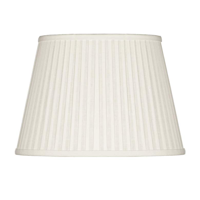 Image 1 Off-White Oval Softback Linen Pleated Shade 12/8x16/12x11 (Spider)