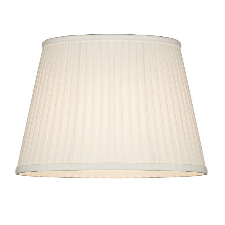 Image 2 Off-White Oval Softback Linen Pleated Shade 12/8x16/12x11 (Spider) more views