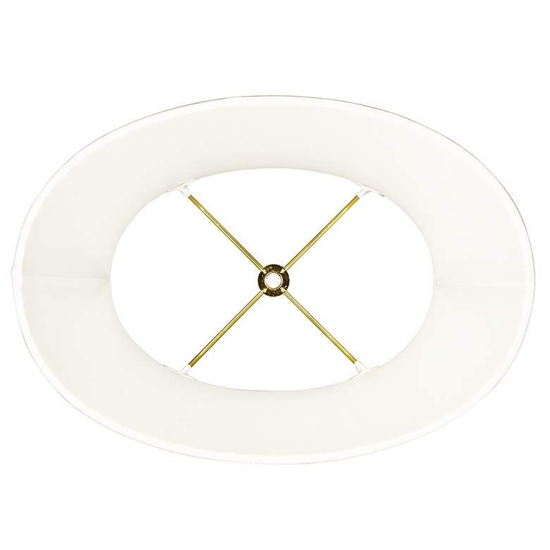 Image 4 Off-White Oval Softback Linen Pleated Shade 12/8x16/12x11 (Spider) more views