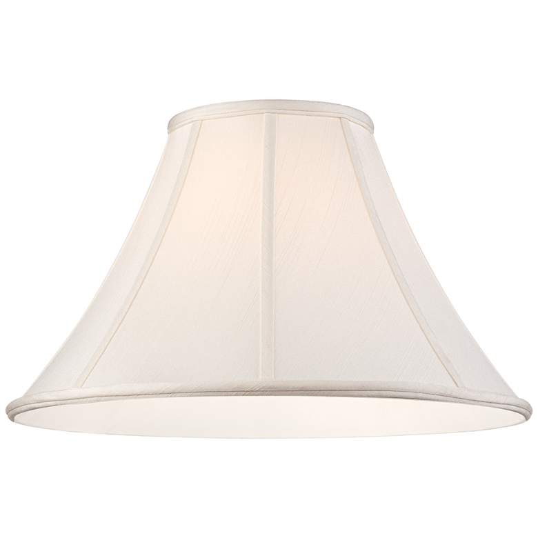 Image 3 Off-White Set of 2 Shantung Lamp Shades 7x18x10.5 (Spider) more views