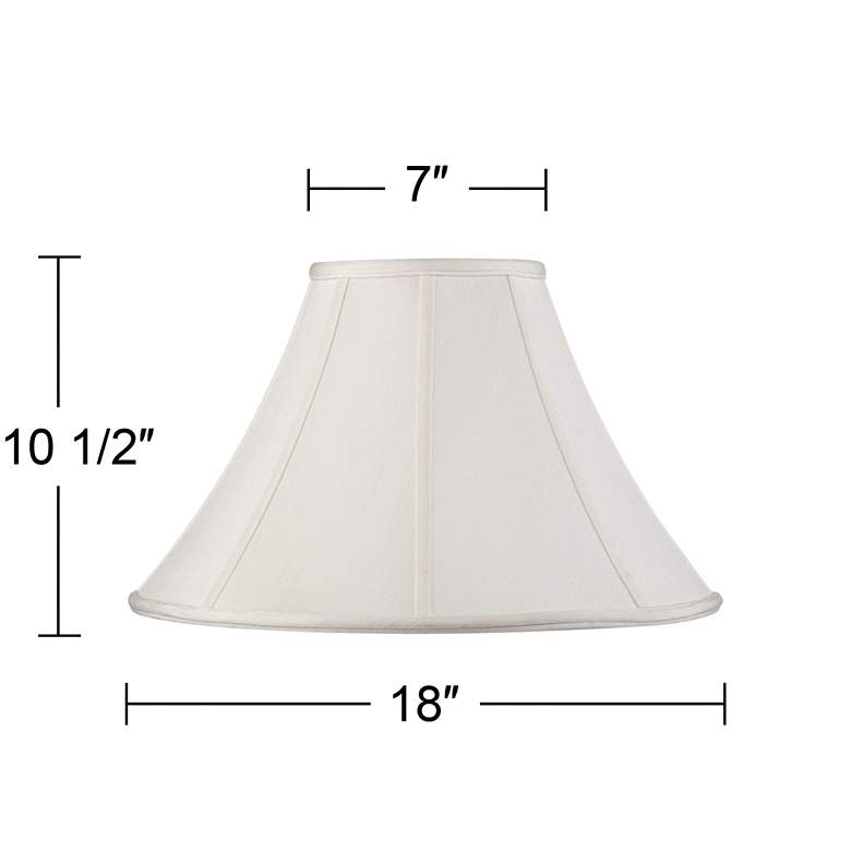 Image 6 Off-White Set of 2 Shantung Lamp Shades 7x18x10.5 (Spider) more views