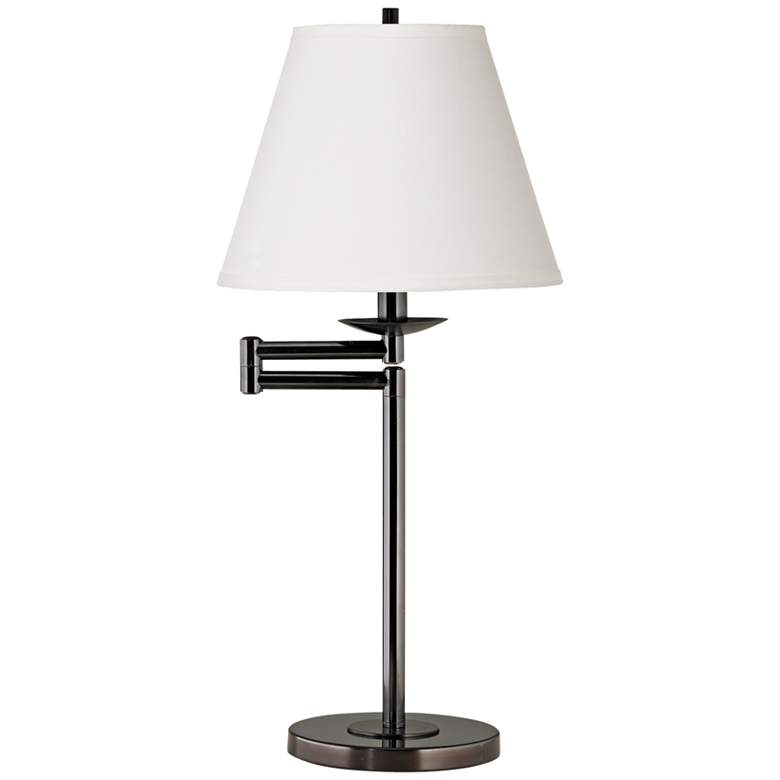 Image 1 Off-White Shade Bronze Swing Arm Desk Lamp