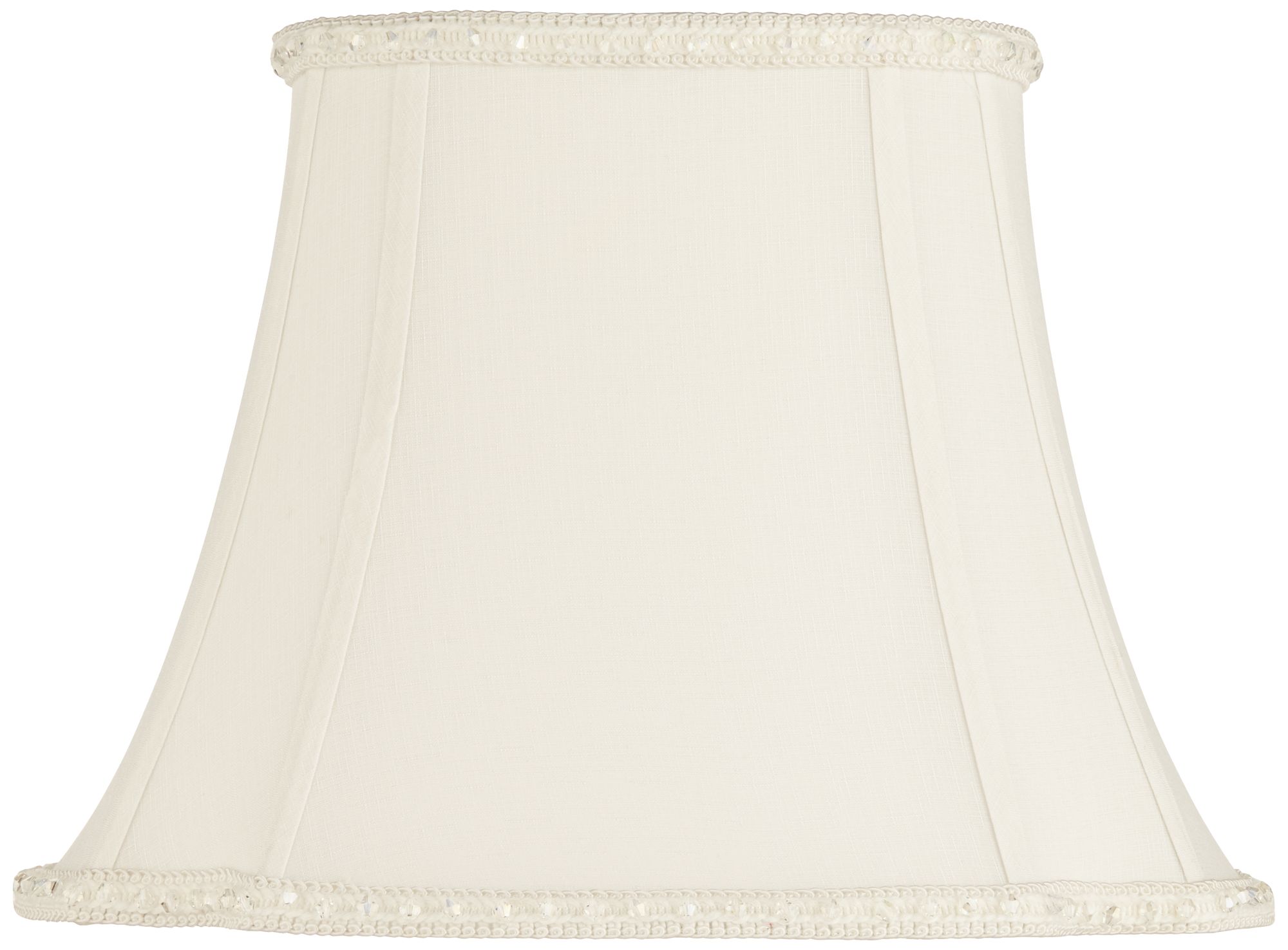 Image Off-White Softback Bell Oval Lamp Shade Sequin Trim 7/9x12/15x11 (Spider)