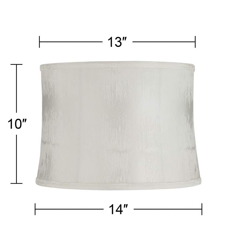 Image 7 Off-White Softback Drum Lamp Shade 13x14x10 (Washer) more views
