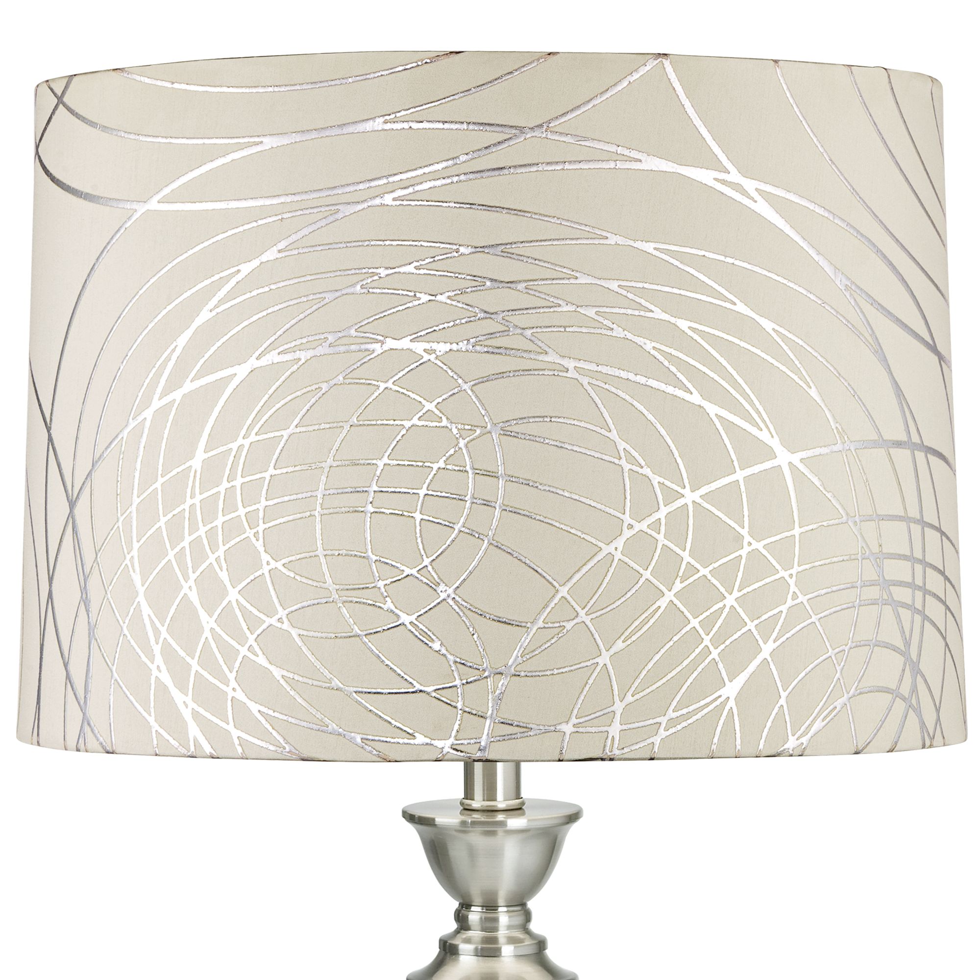 large silver lamp shade