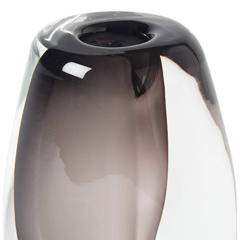 Image 2 Offset 10 1/2" High Gray and Clear Glass Decorative Vase more views