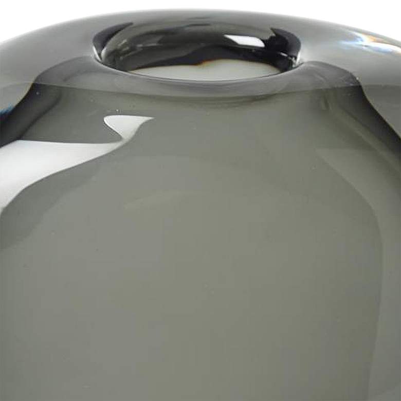 Image 2 Offset 10" Wide Gray and Clear Glass Round Decorative Vase more views