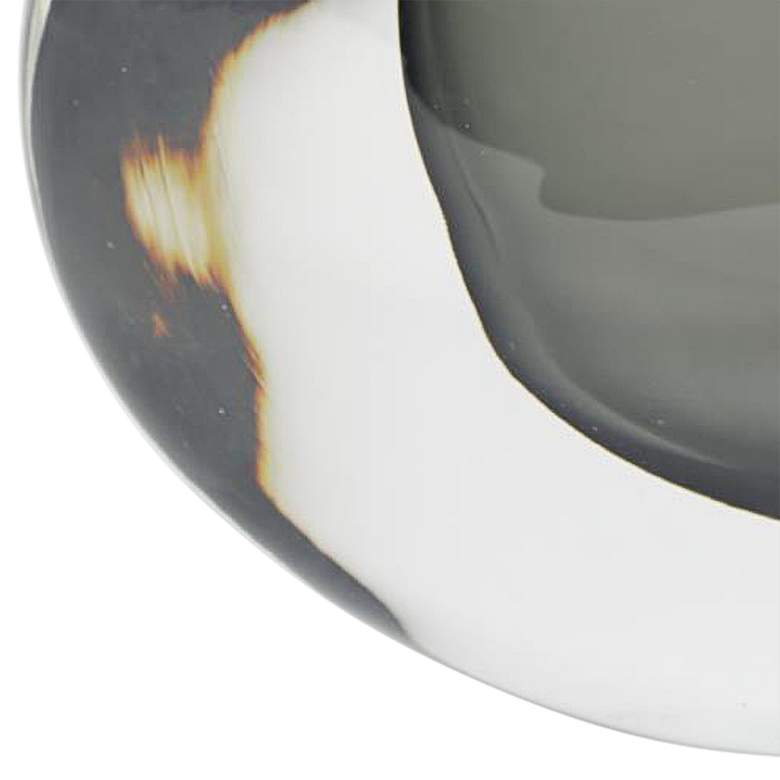 Image 3 Offset 10" Wide Gray and Clear Glass Round Decorative Vase more views