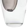 Offset 13" High Gray and Clear Glass Decorative Vase