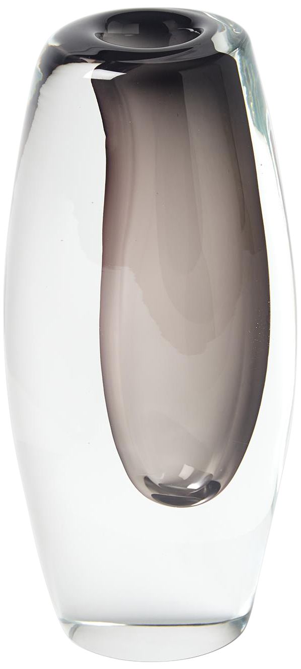 Image 4 Offset 13" High Gray and Clear Glass Decorative Vase more views