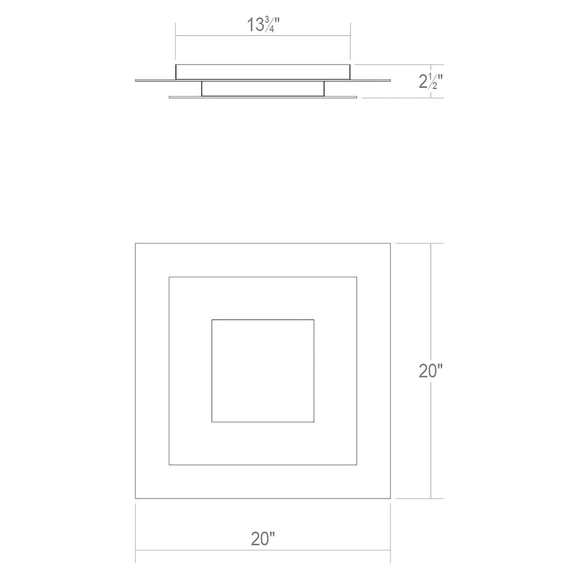 Offset 20" Square LED Surface Mount - Textured White