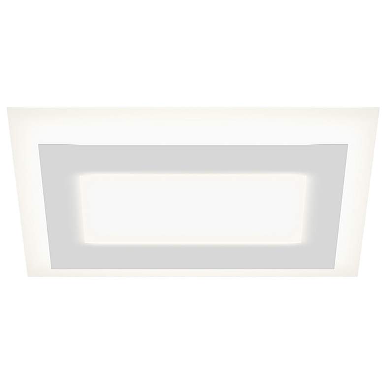 Image 1 Offset 24 inch Wide Textured White Rectangle LED Surface Mount