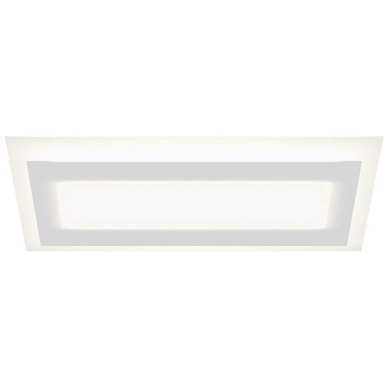 Image 1 Offset 36" Wide Textured White Rectangle LED Surface Mount